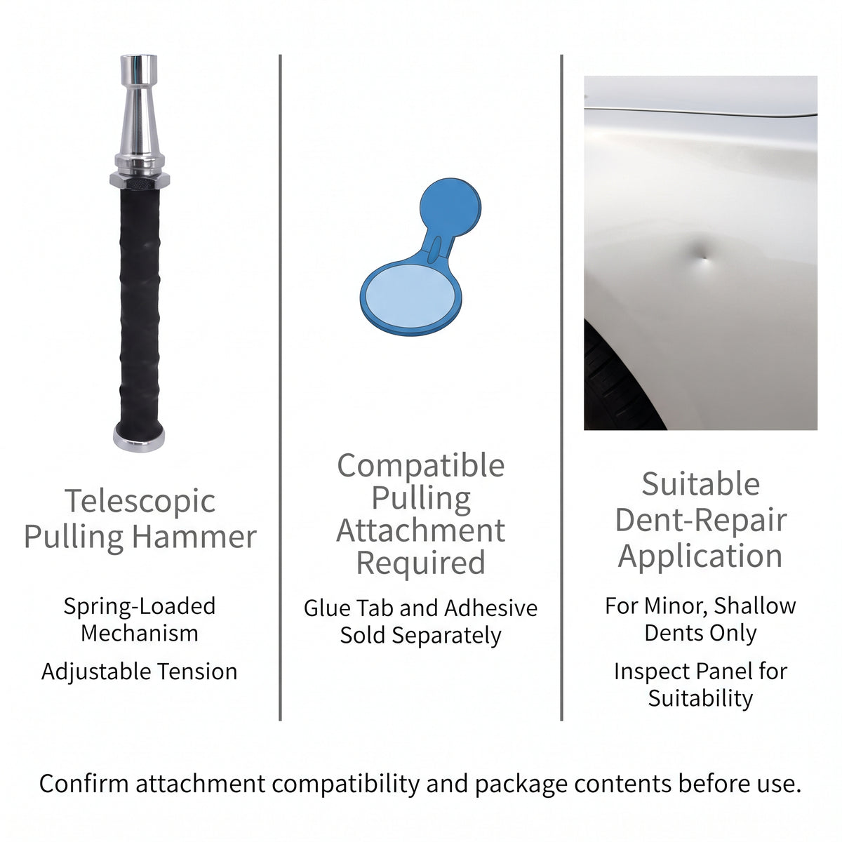 Spring-Loaded Telescopic Car Dent Pulling Hammer