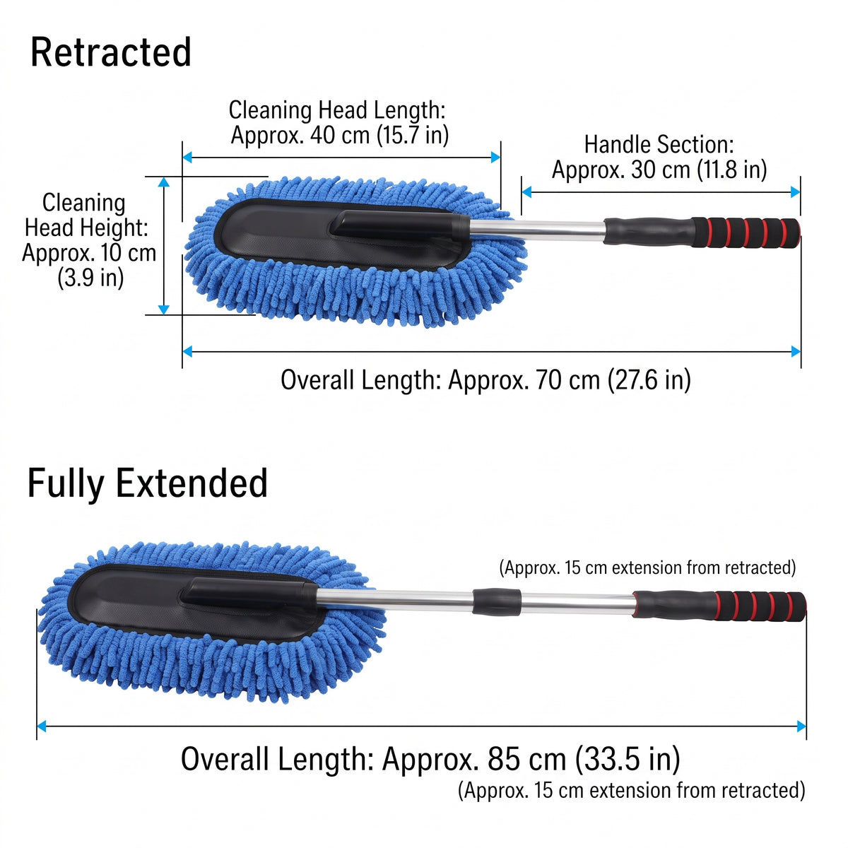 Telescopic Microfiber Car Cleaning Mop With Extendable Handle