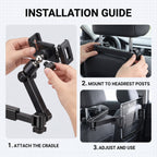 Telescopic Rear Seat Phone & Tablet Holder With 360° Rotation