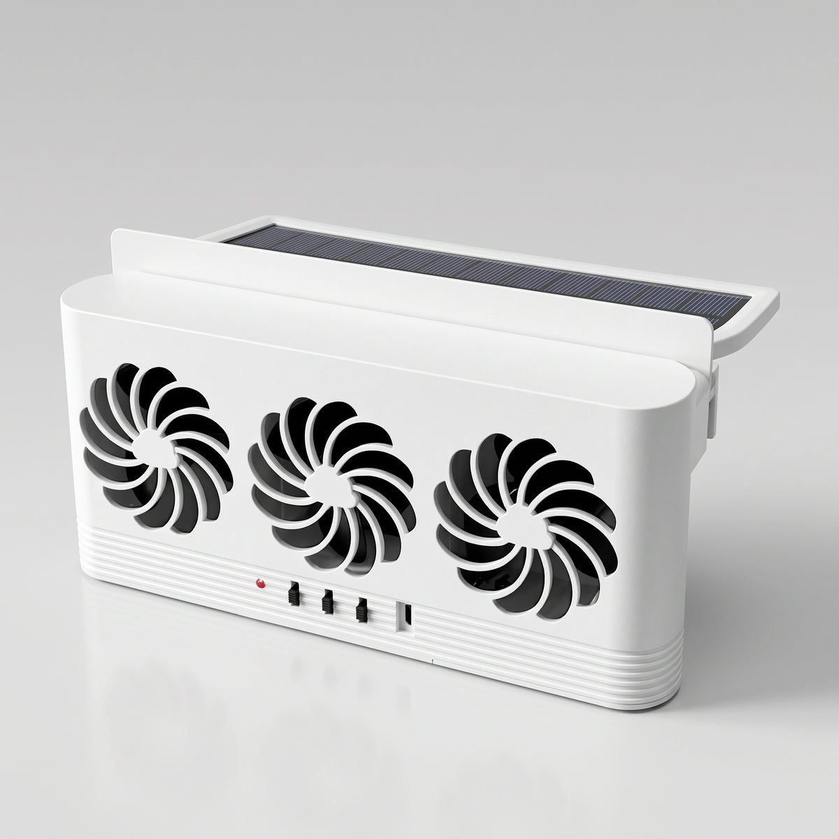 Triple-Fan Solar Car Window Exhaust Vent With Adjustable Speed
