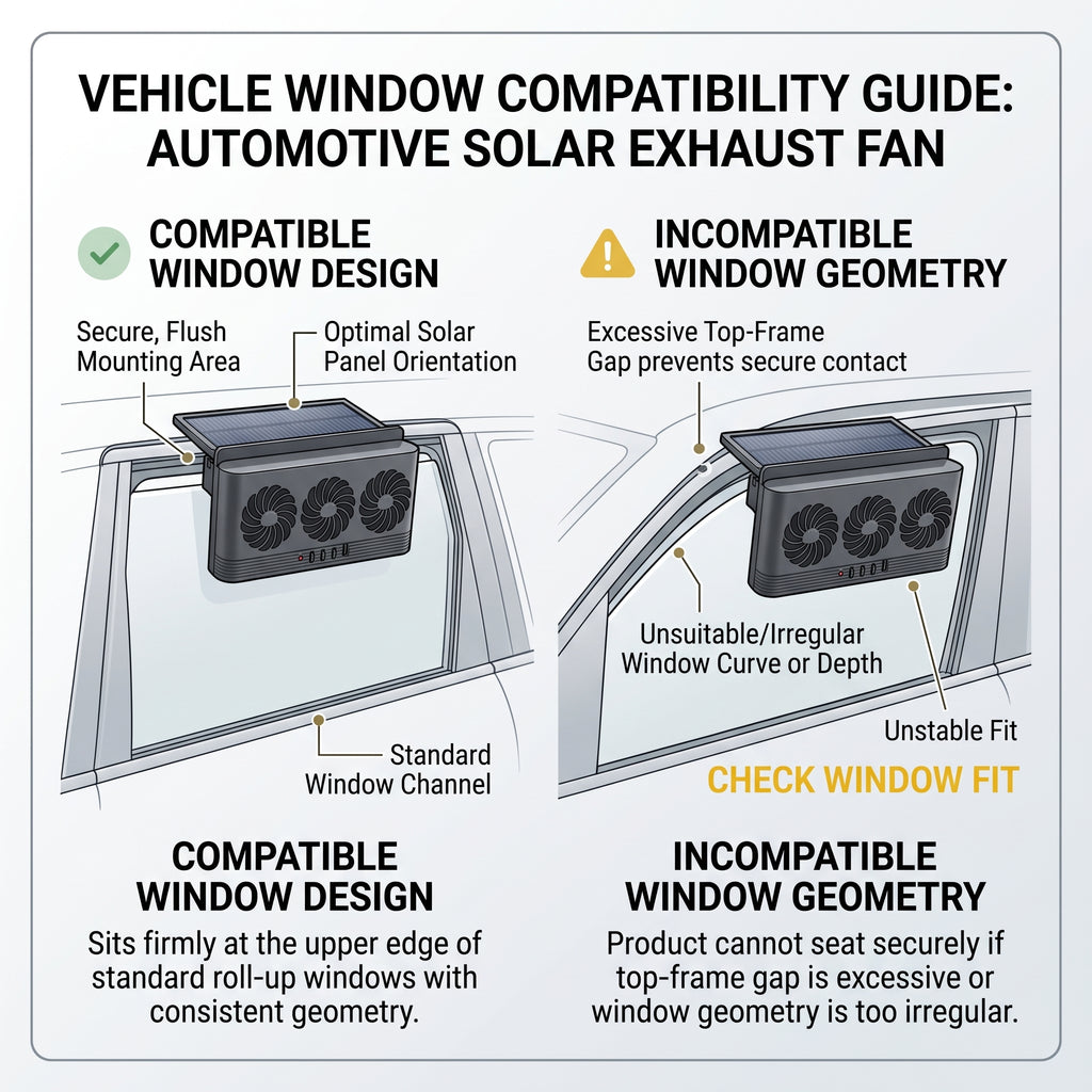 Triple-Fan Solar Car Window Exhaust Vent With Adjustable Speed