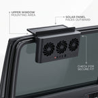 Triple-Fan Solar Car Window Exhaust Vent With Adjustable Speed