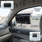 Triple-Fan Solar Car Window Exhaust Vent With Adjustable Speed