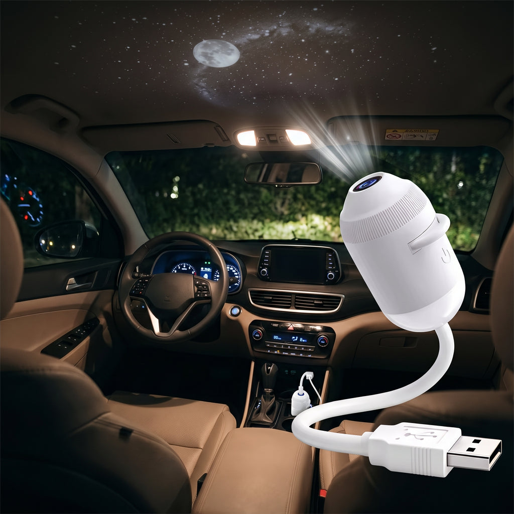 USB Car Galaxy Star Projector Light With Interchangeable Films