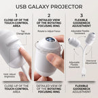 USB Car Galaxy Star Projector Light With Interchangeable Films