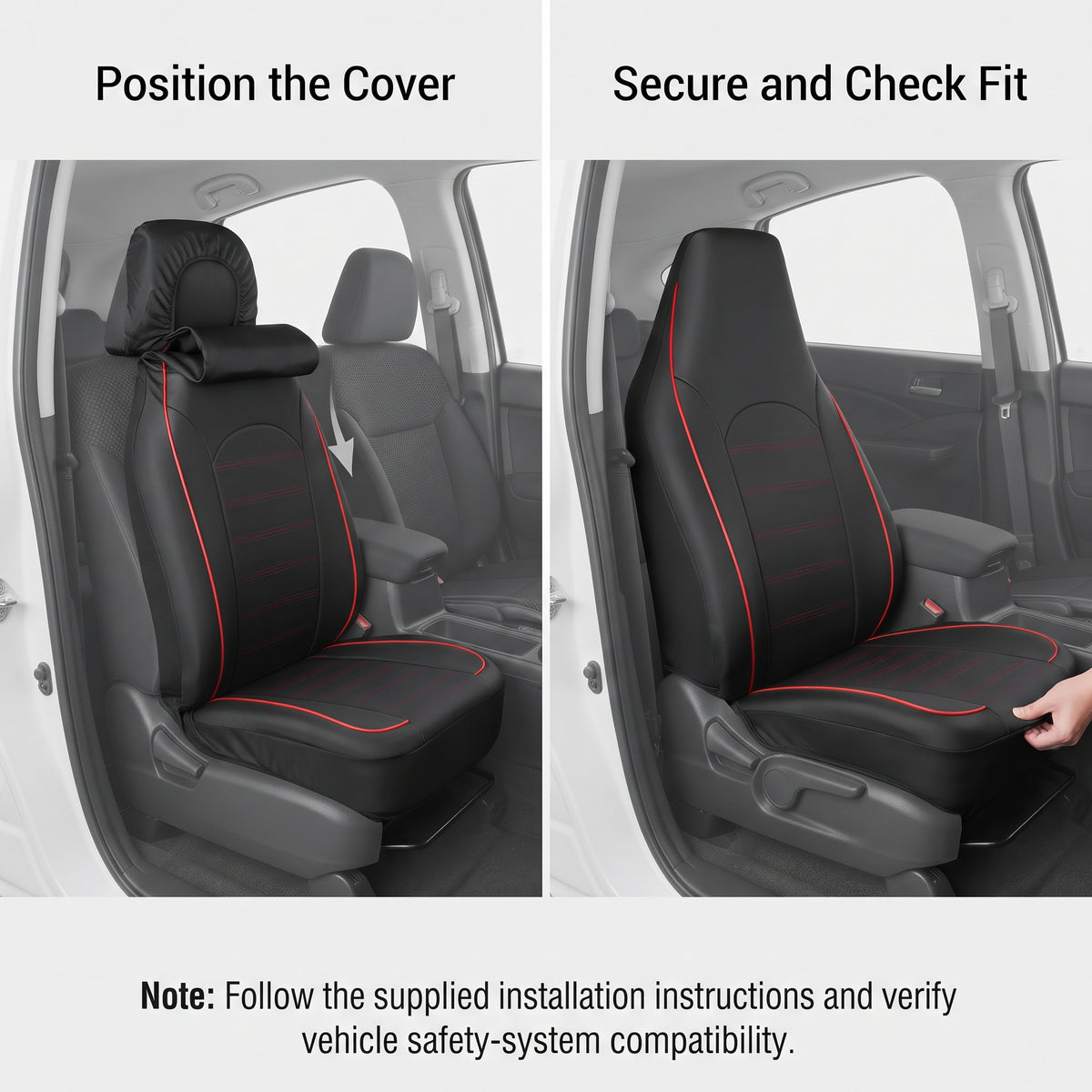 Universal Car Seat Covers With Contrast Stitching